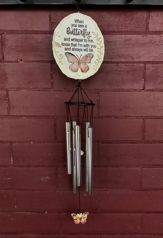 whisper wind chimes butterfly- When you see a butterfly