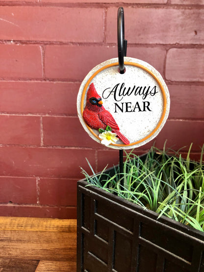 "Always Near" Cardinal Memorial Mini Floral Pick