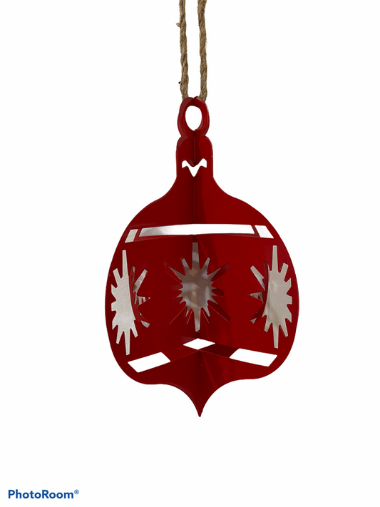 Red Enamel Hanging Cut Out Ornament