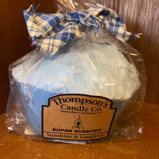 Sunshine and Laughter Cupcake Candle