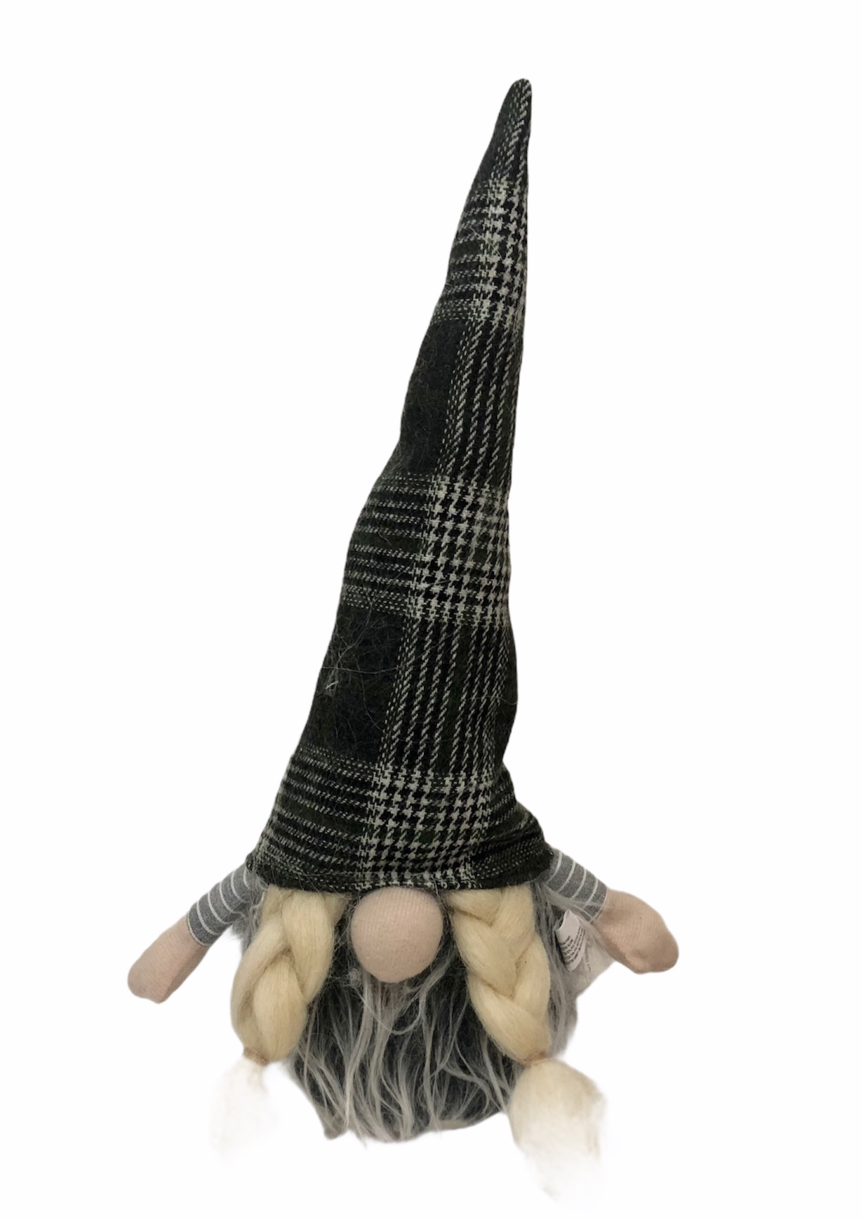 Gnome Green plaid hat braids