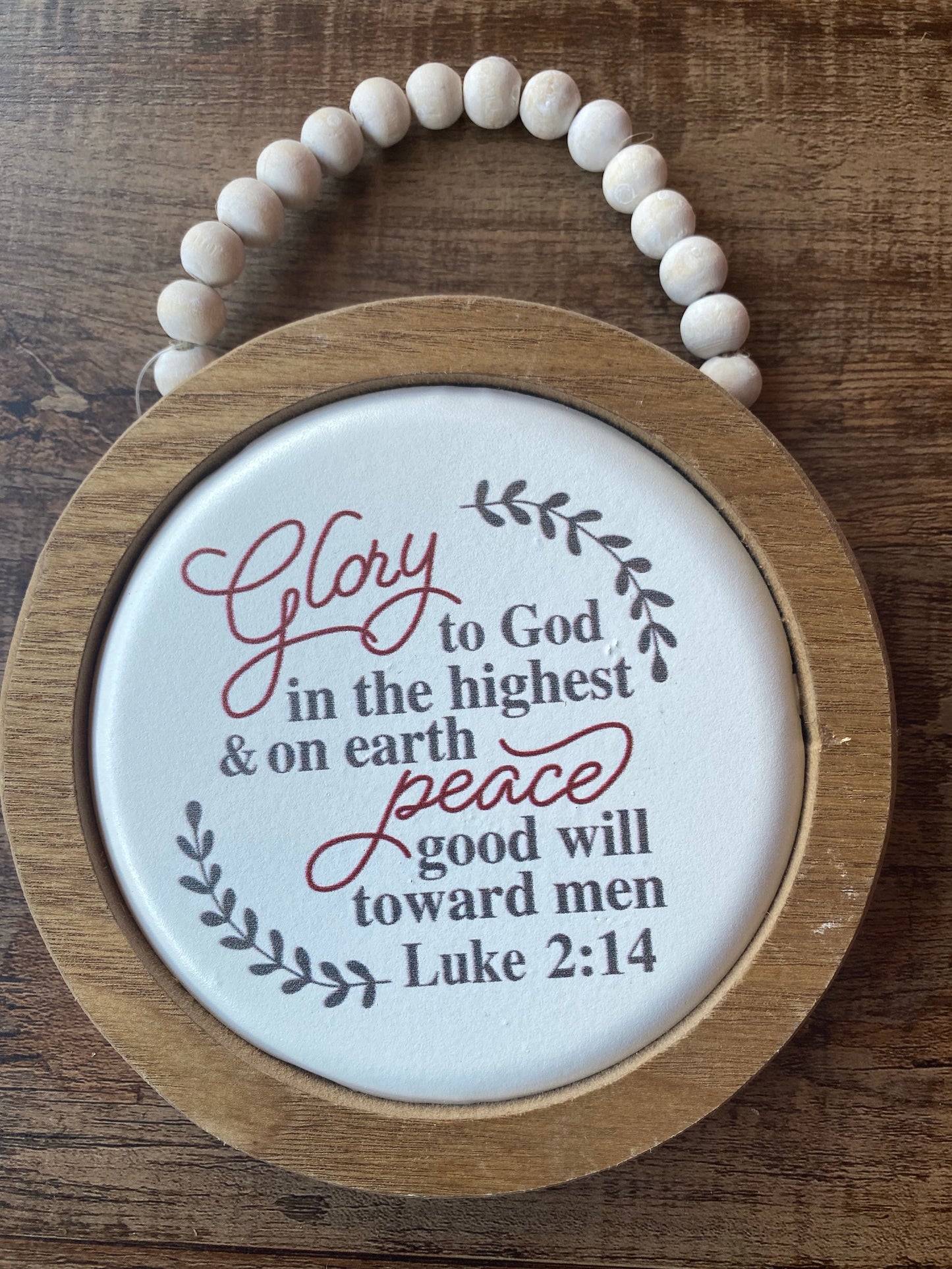 Glory to God Round Bead Sign
