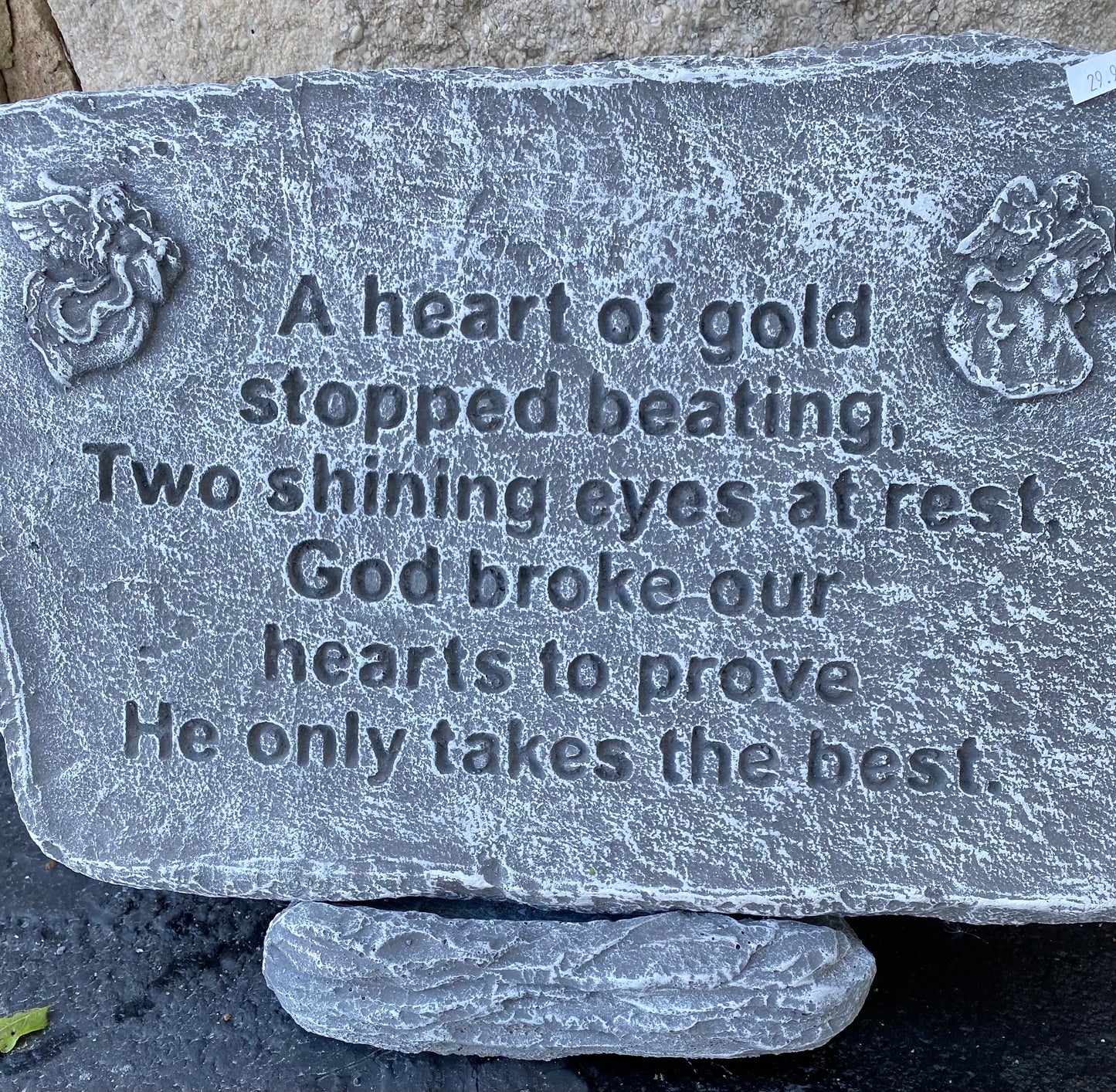 Heart of Gold Cement Memorial Plaque