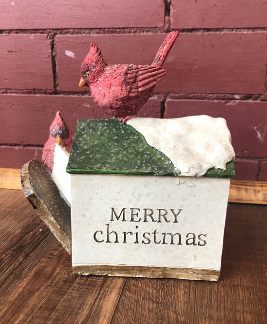 Merry Christmas Mailbox with Cardinals