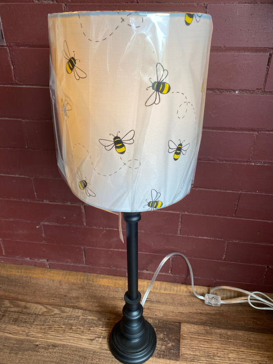 Black Buffet Lamp with Bee Shade