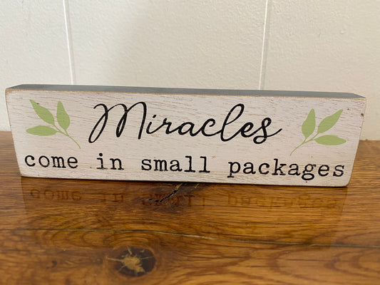 Miracles Come in Small Packages Kid's Sign Home Decor