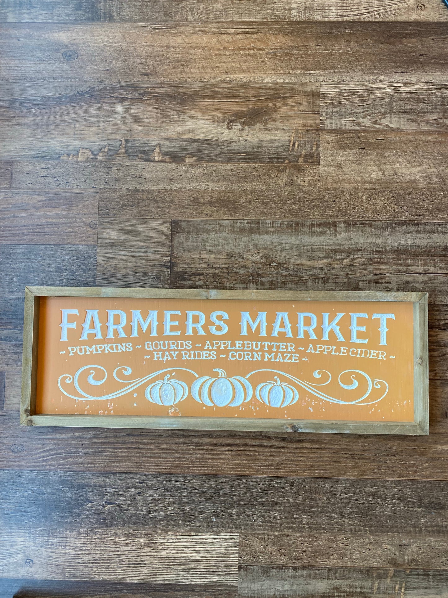 Farmers Market Wood Sign