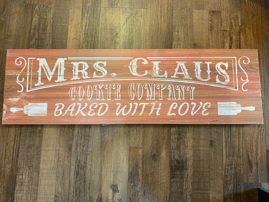 Mrs. Claus Cookie Company Wood Sign