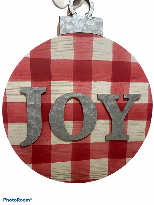 Large Print and Check Ornament Assorted
