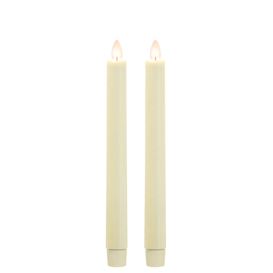 Wax Covered LED Taper Candles Set of 2